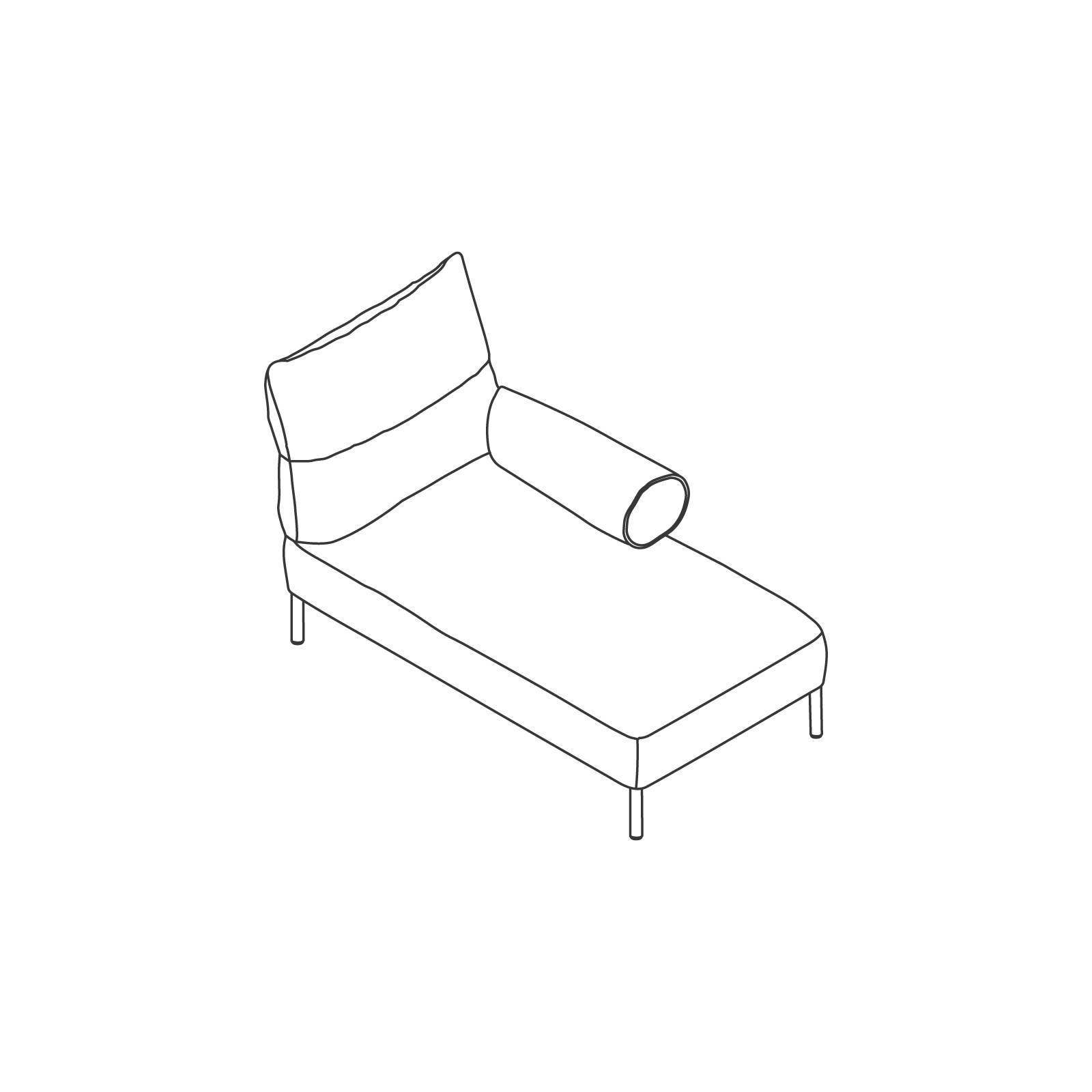 A line drawing - Pandarine Sectional Sofas–Chaise–Right Arm