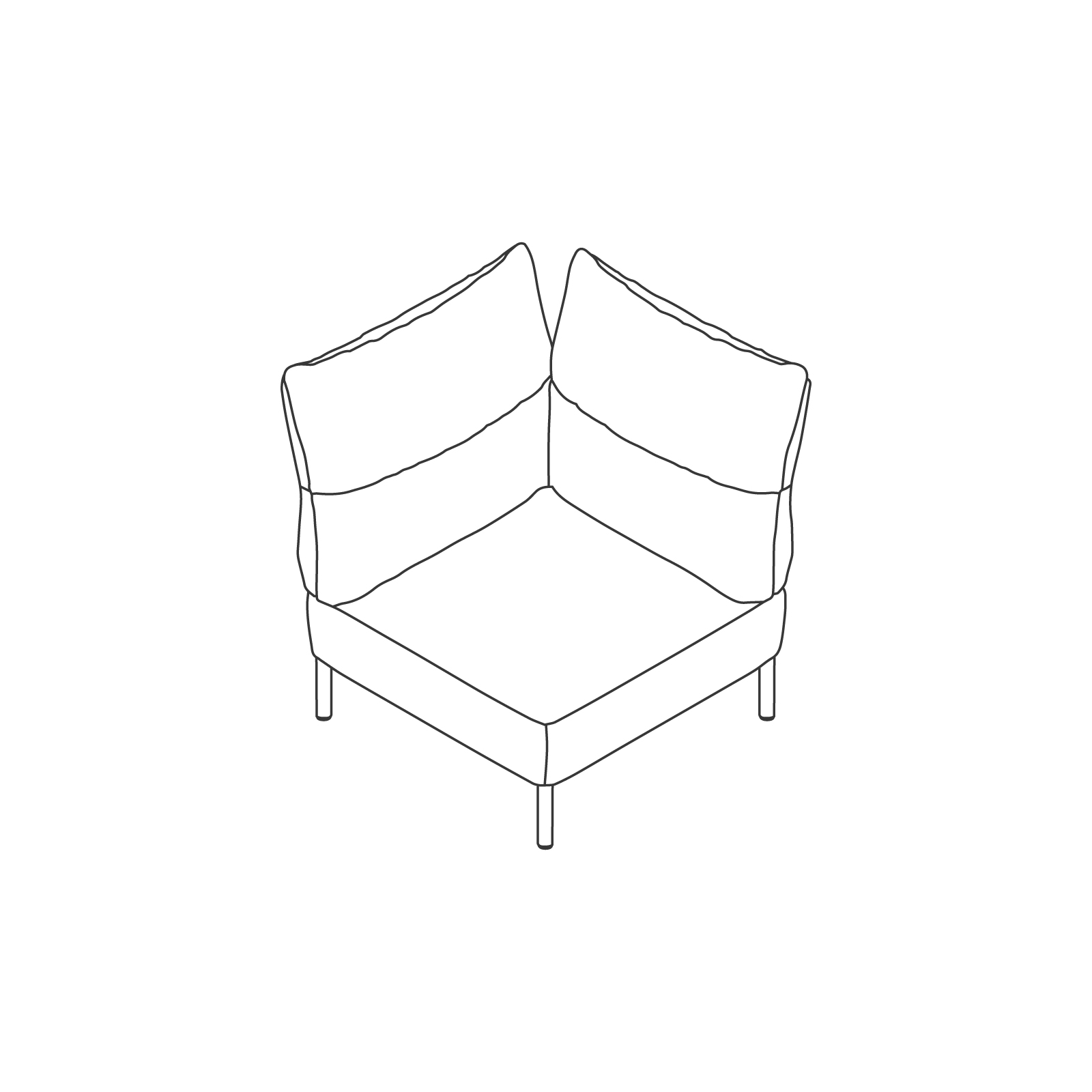 A line drawing - Pandarine Sectional Sofas–Corner