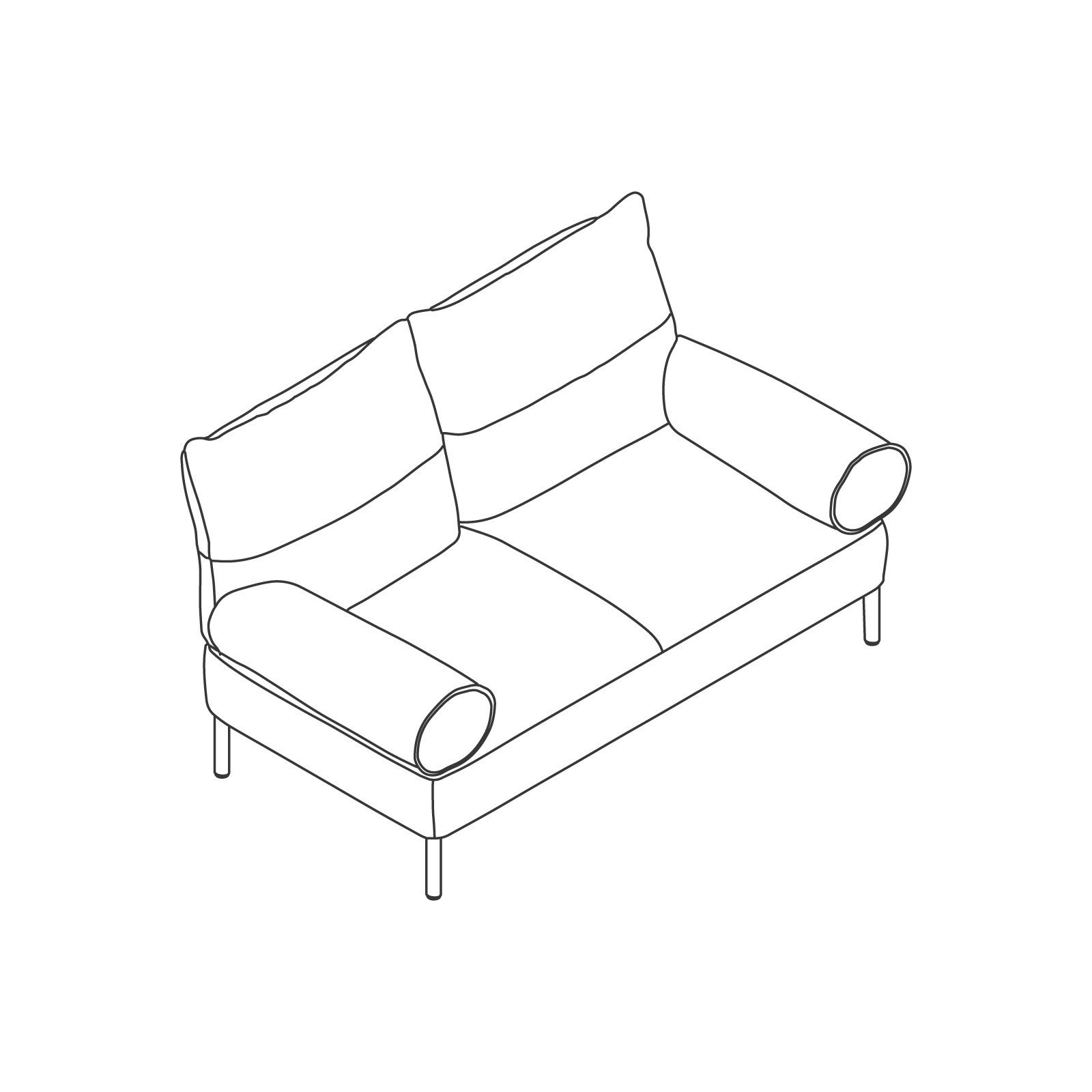 A line drawing - Pandarine Sofa–2 Seat