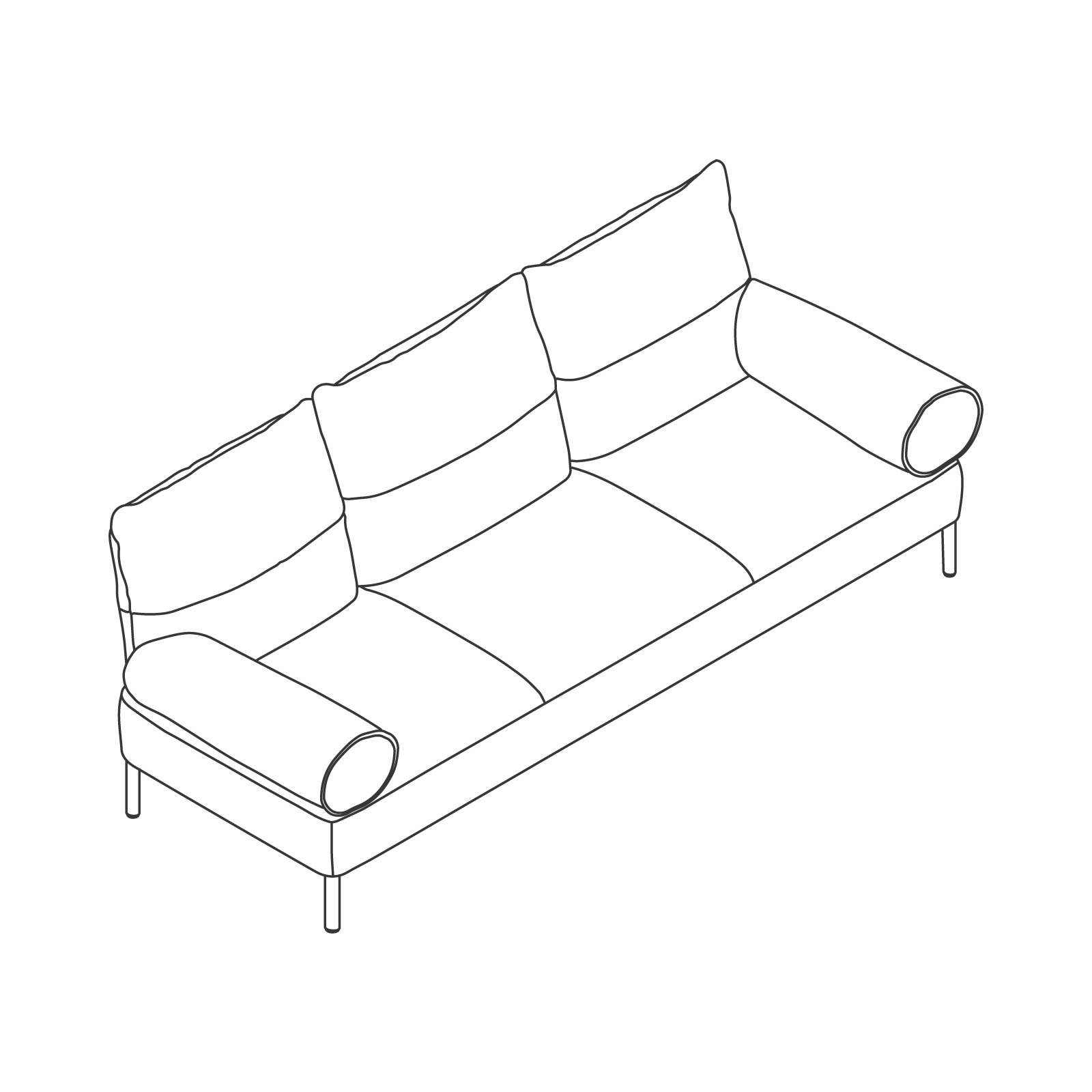 A line drawing - Pandarine Sofa–3 Seat