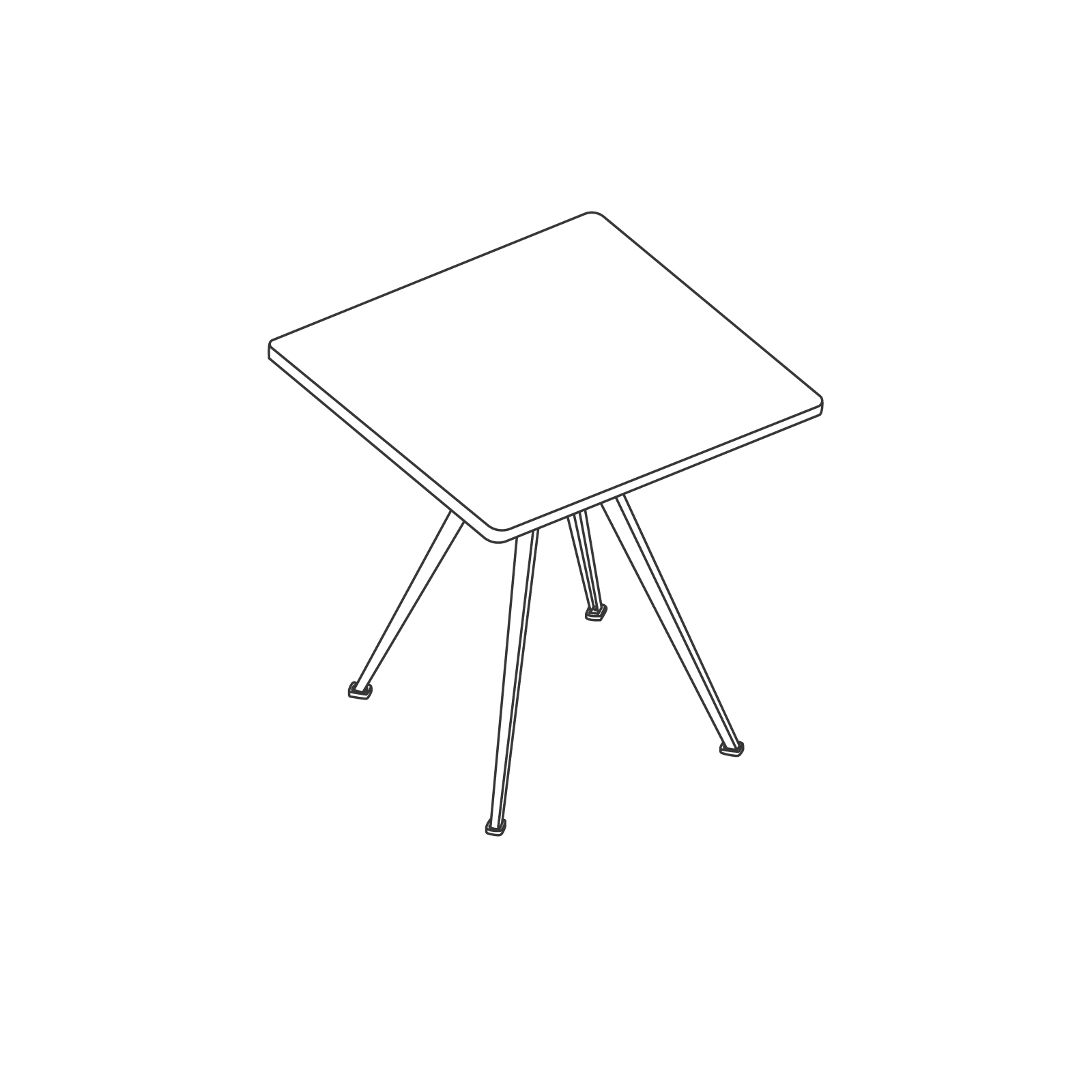 A line drawing - Pyramid Café Table–Square