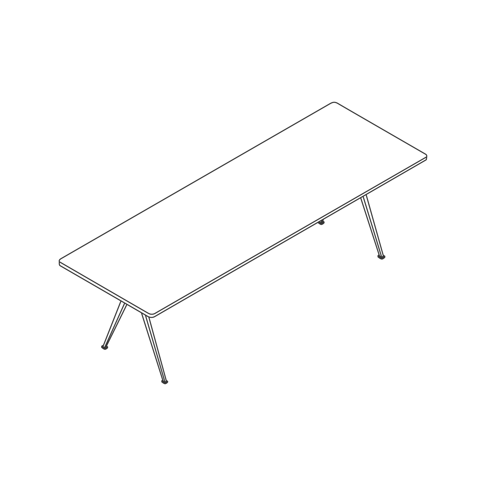 A line drawing - Pyramid Table–With Overhang
