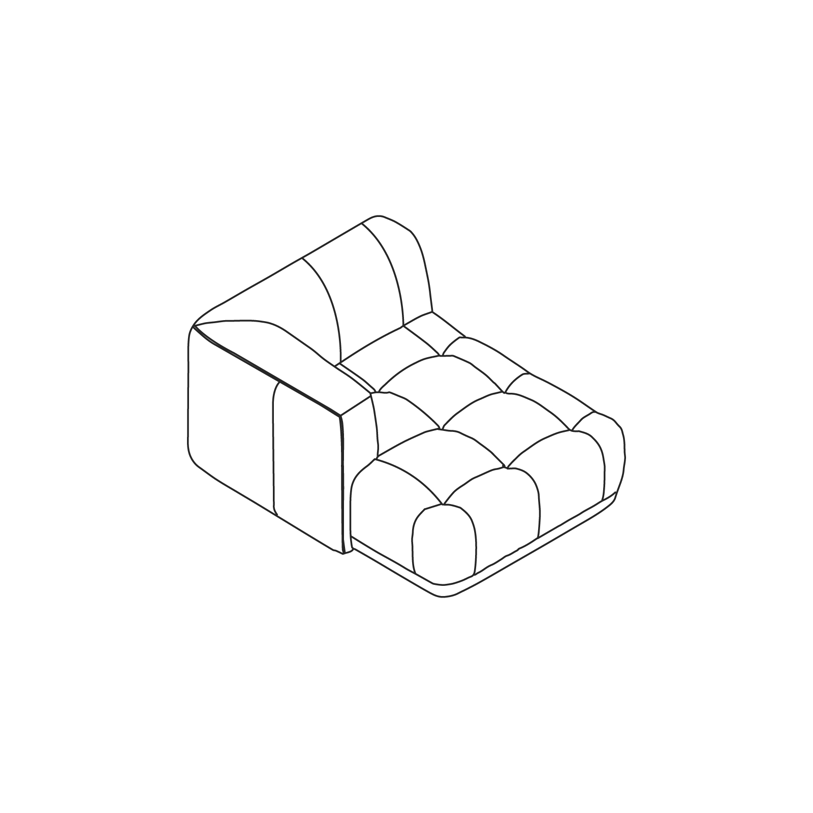 A line drawing - Quilton Sectional Sofa–Chaise–Left Arm
