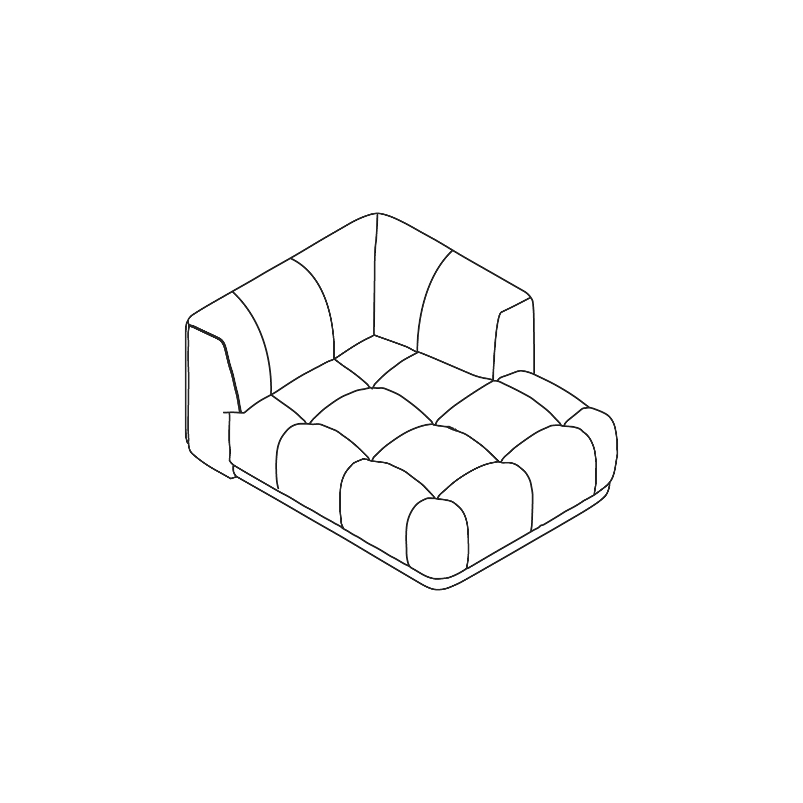 A line drawing - Quilton Sectional Sofa–Chaise–Right Arm