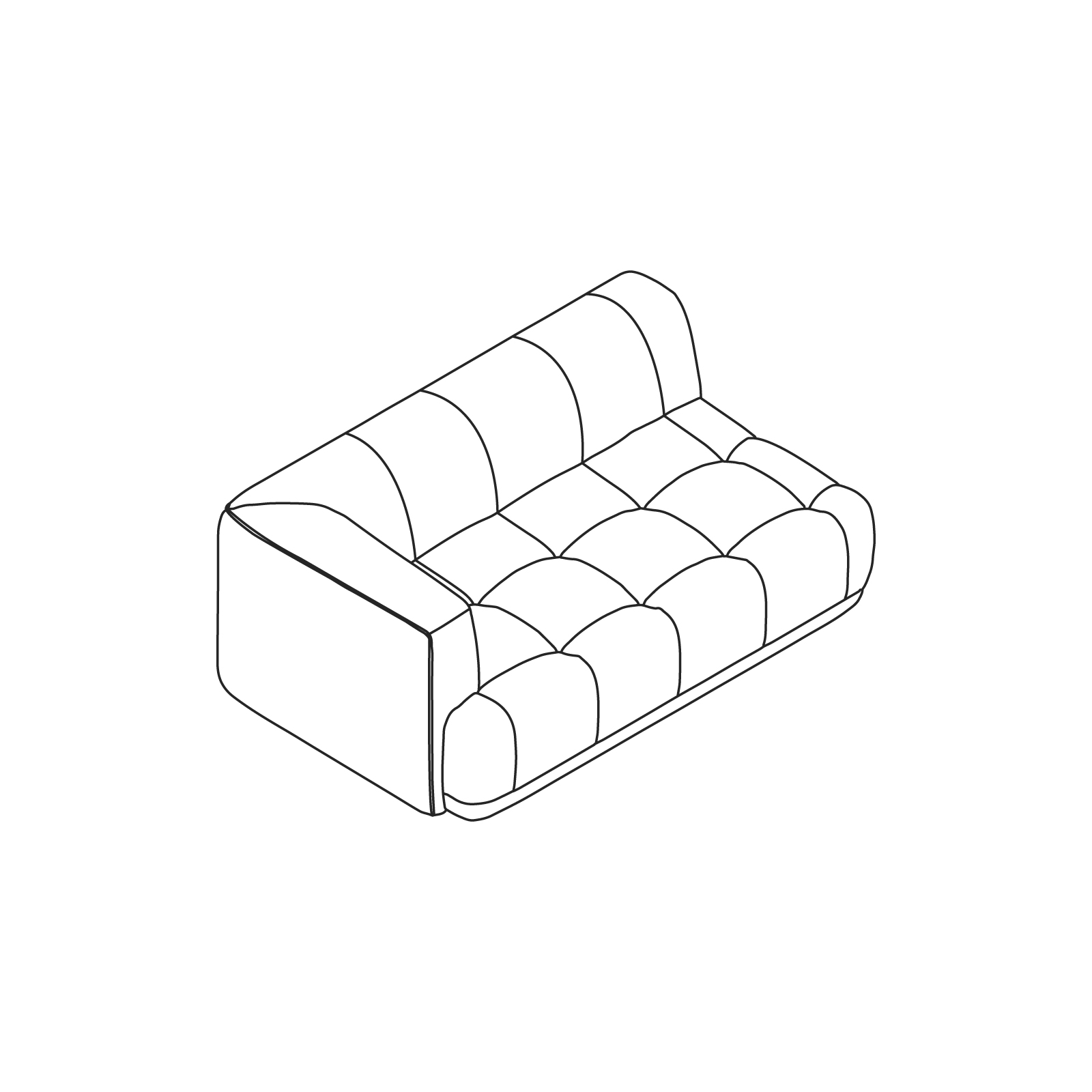 A line drawing - Quilton Sectional Sofa–Left Arm Right Armless