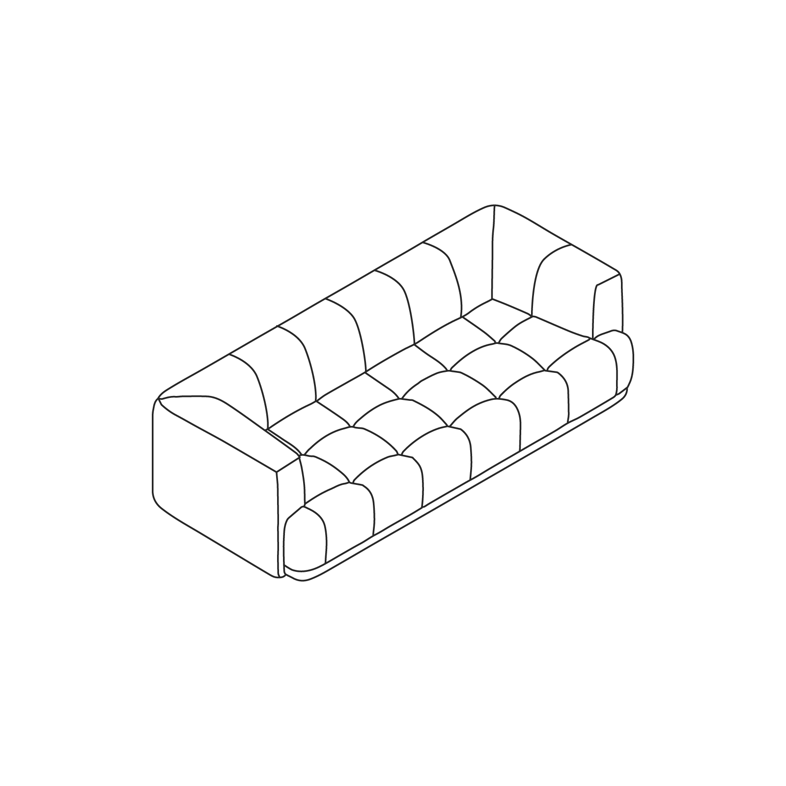 A line drawing - Quilton Sofa–2.5 Seat