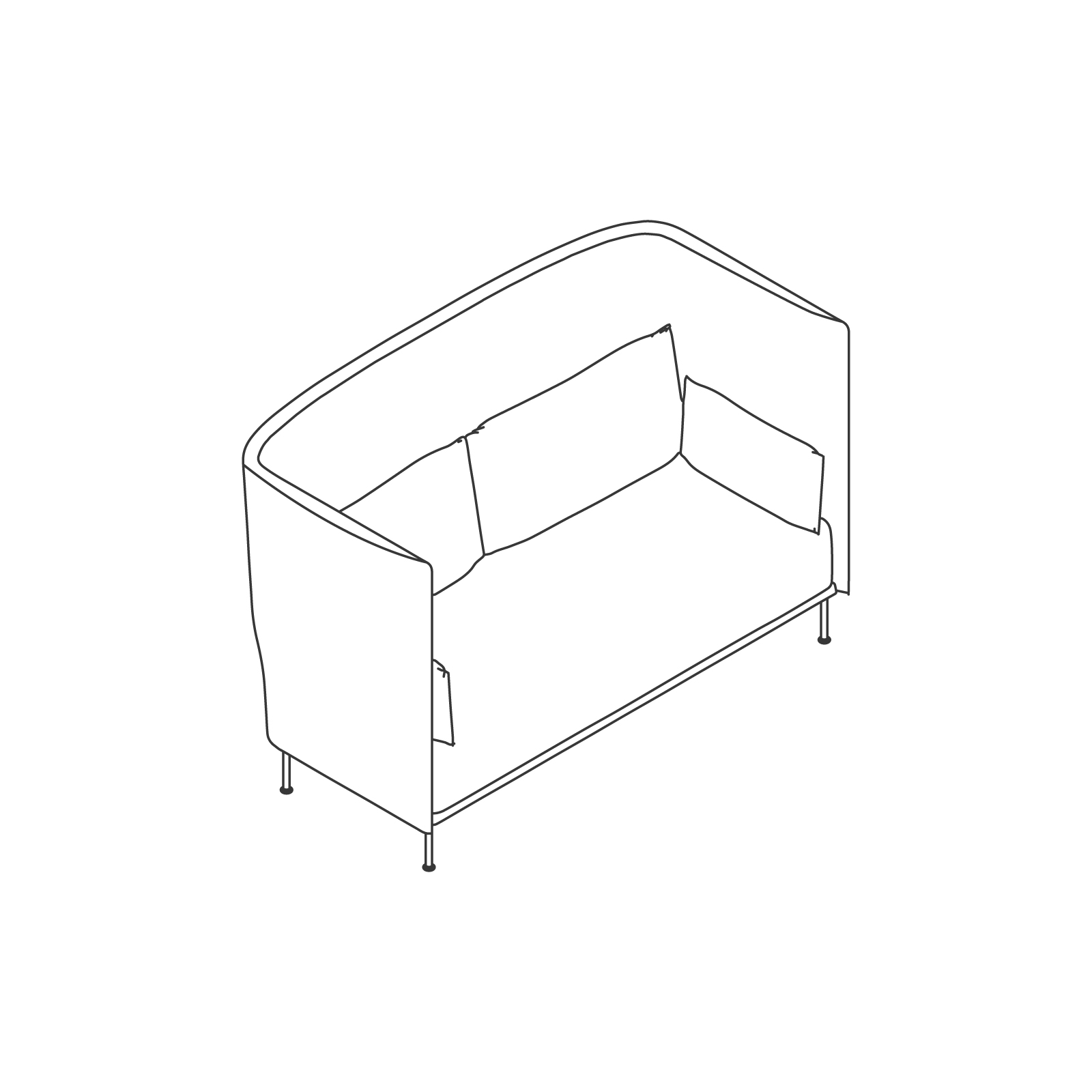 A line drawing - Silhouette Sofa–High Back–2 Seat