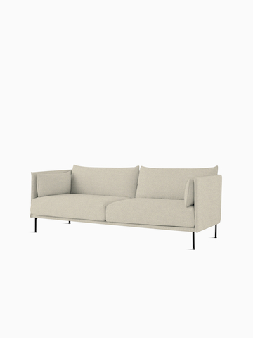 A 3-seat Silhouette Sofa from HAY in cream fabric upholstery, viewed from the front at a slight angle.