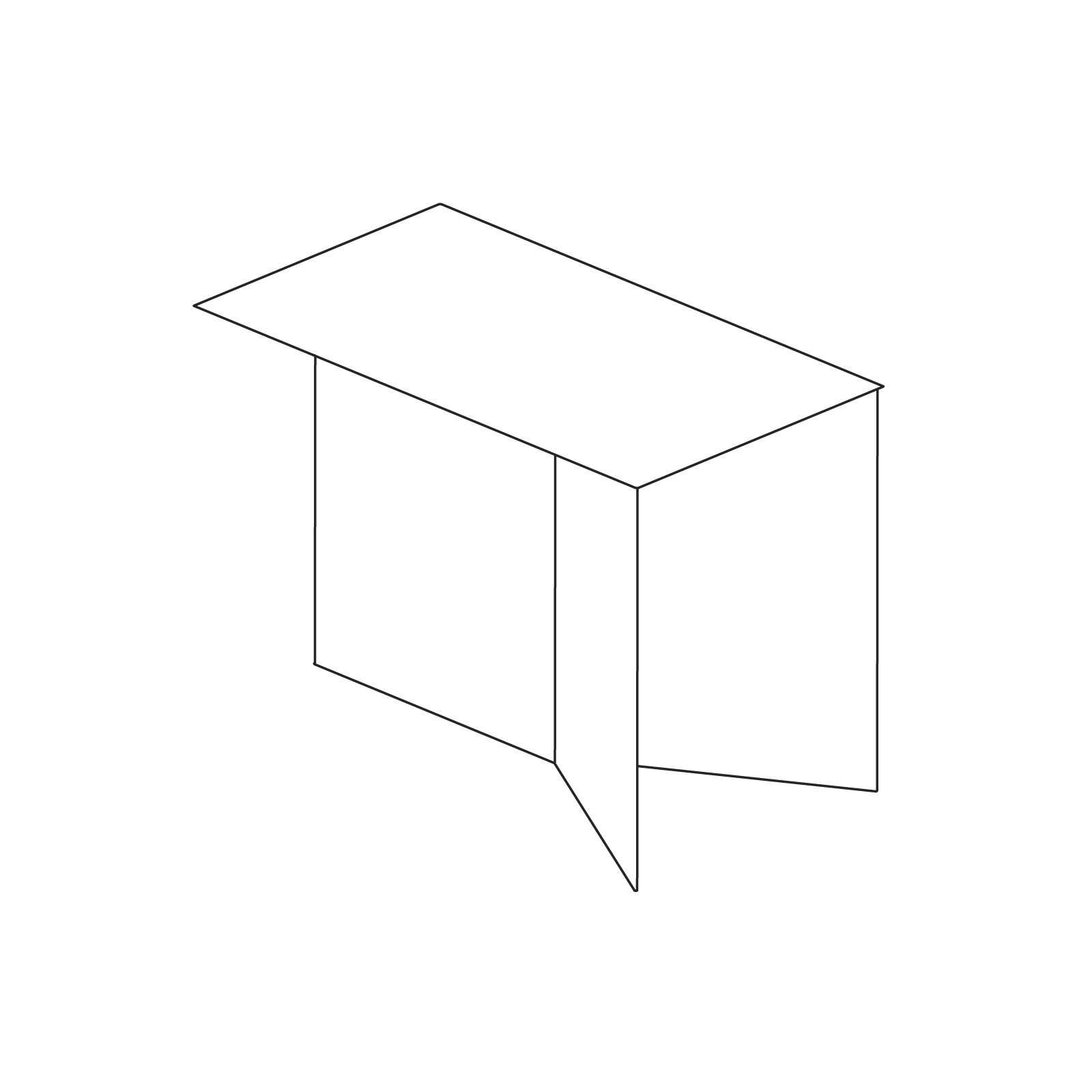 A line drawing of Slit Table–Oblong.