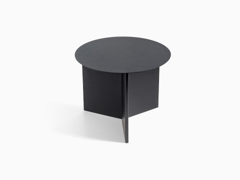 Round Slit Table in black, viewed from the front.