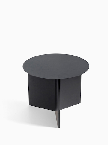 Round Slit Table in black, viewed from the front.
