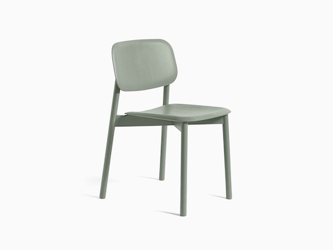 Dusty green Soft Edge Chair, viewed at an angle.