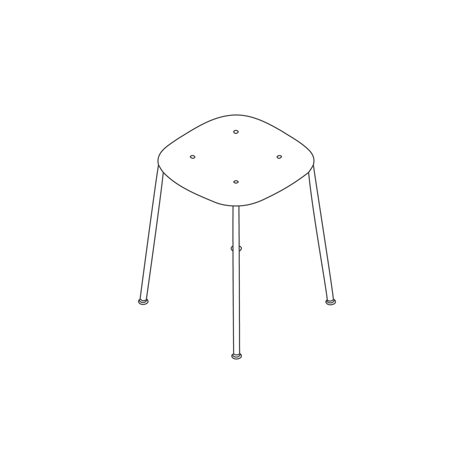 A line drawing - Soft Edge Stool–Low–Steel Legs