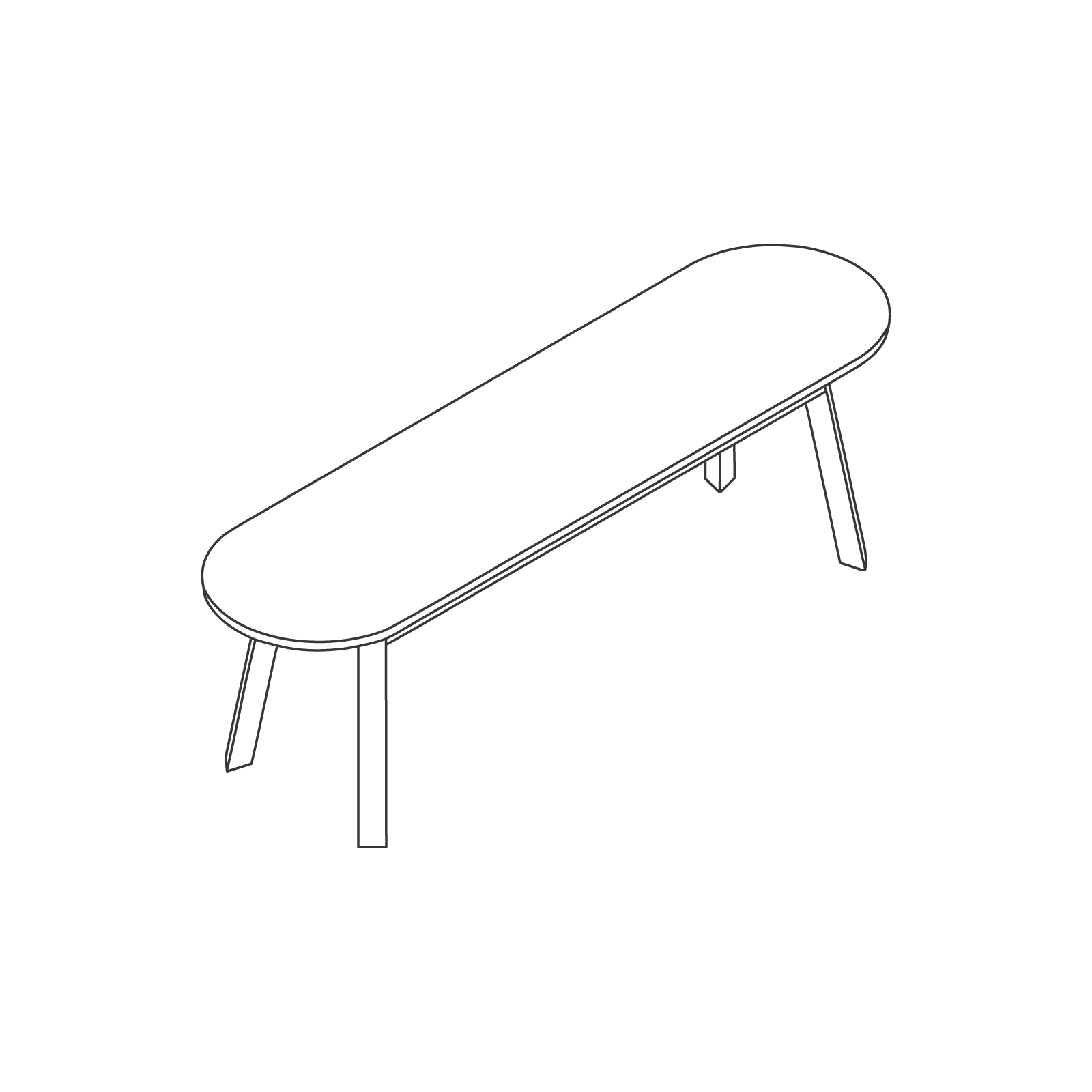 A line drawing - Triangle Leg Bench