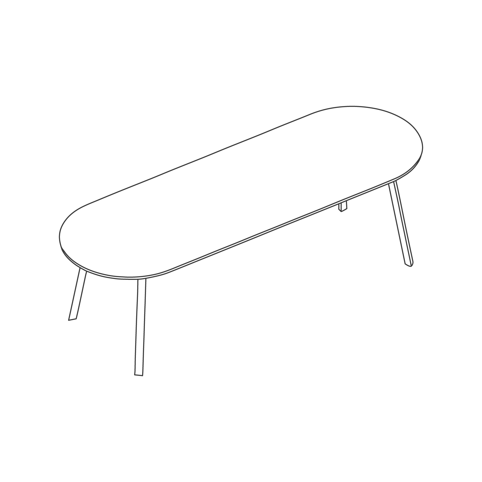 A line drawing - Triangle Leg Table–Rectangular