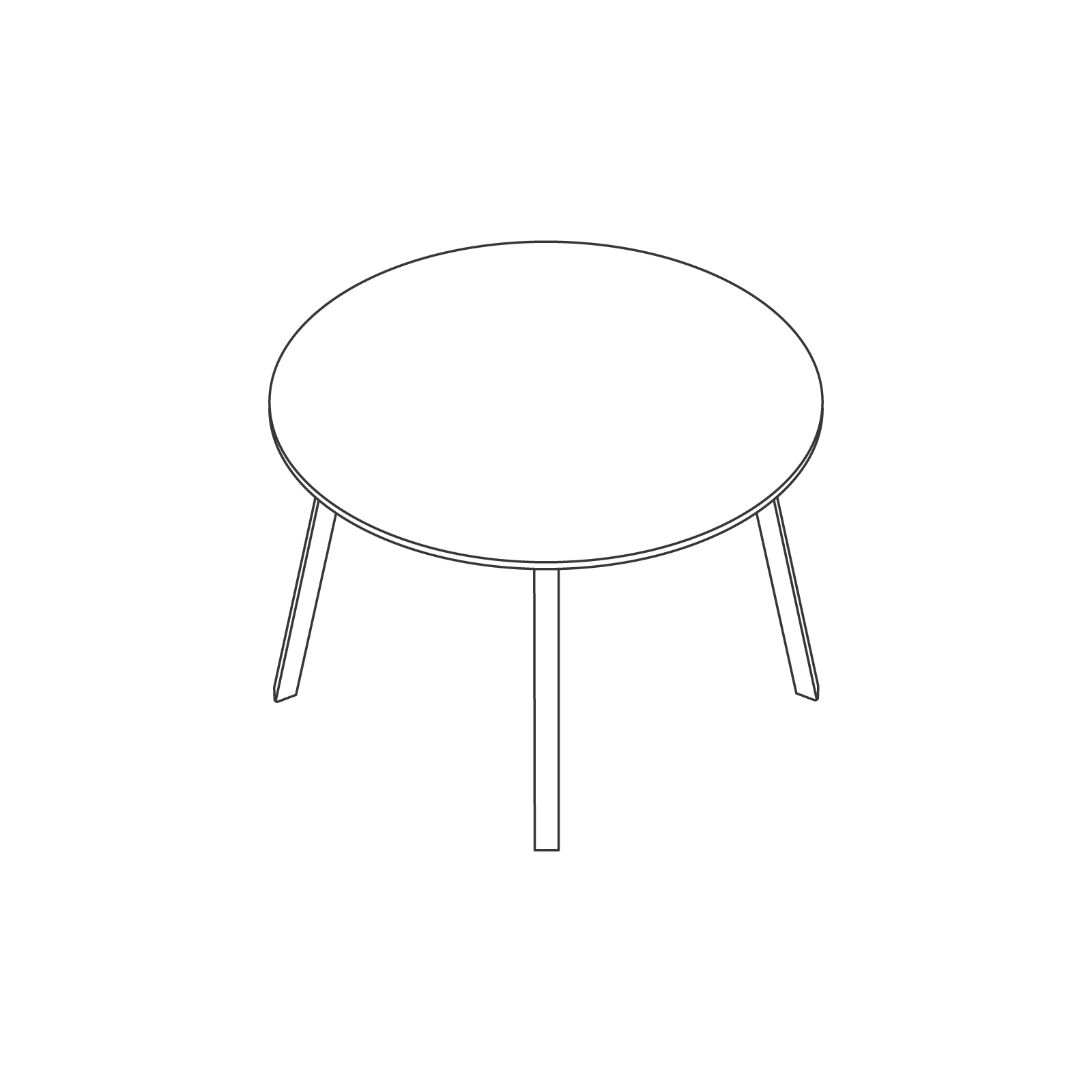 A line drawing - Triangle Leg Table–Round