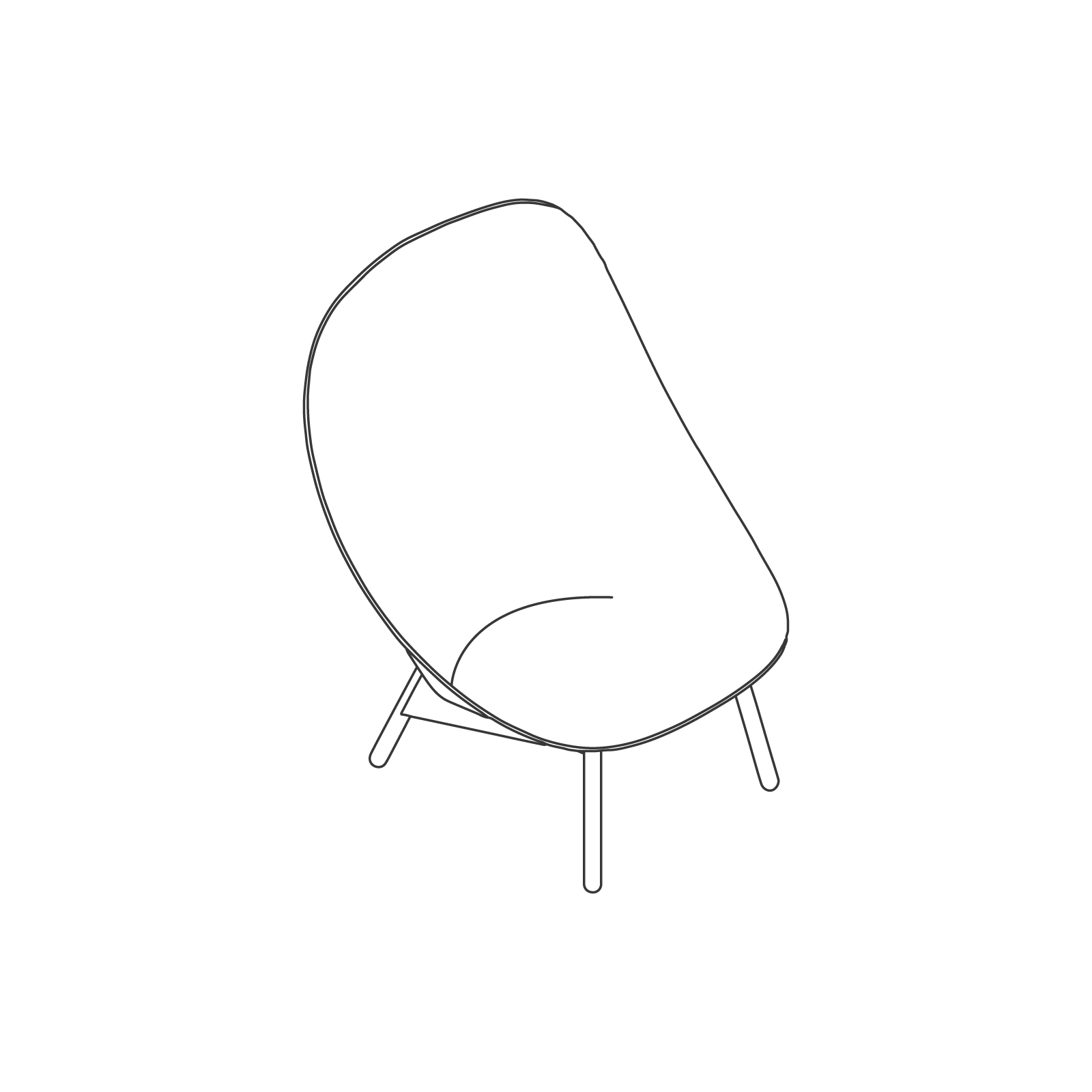 A line drawing - Uchiwa Lounge Chair