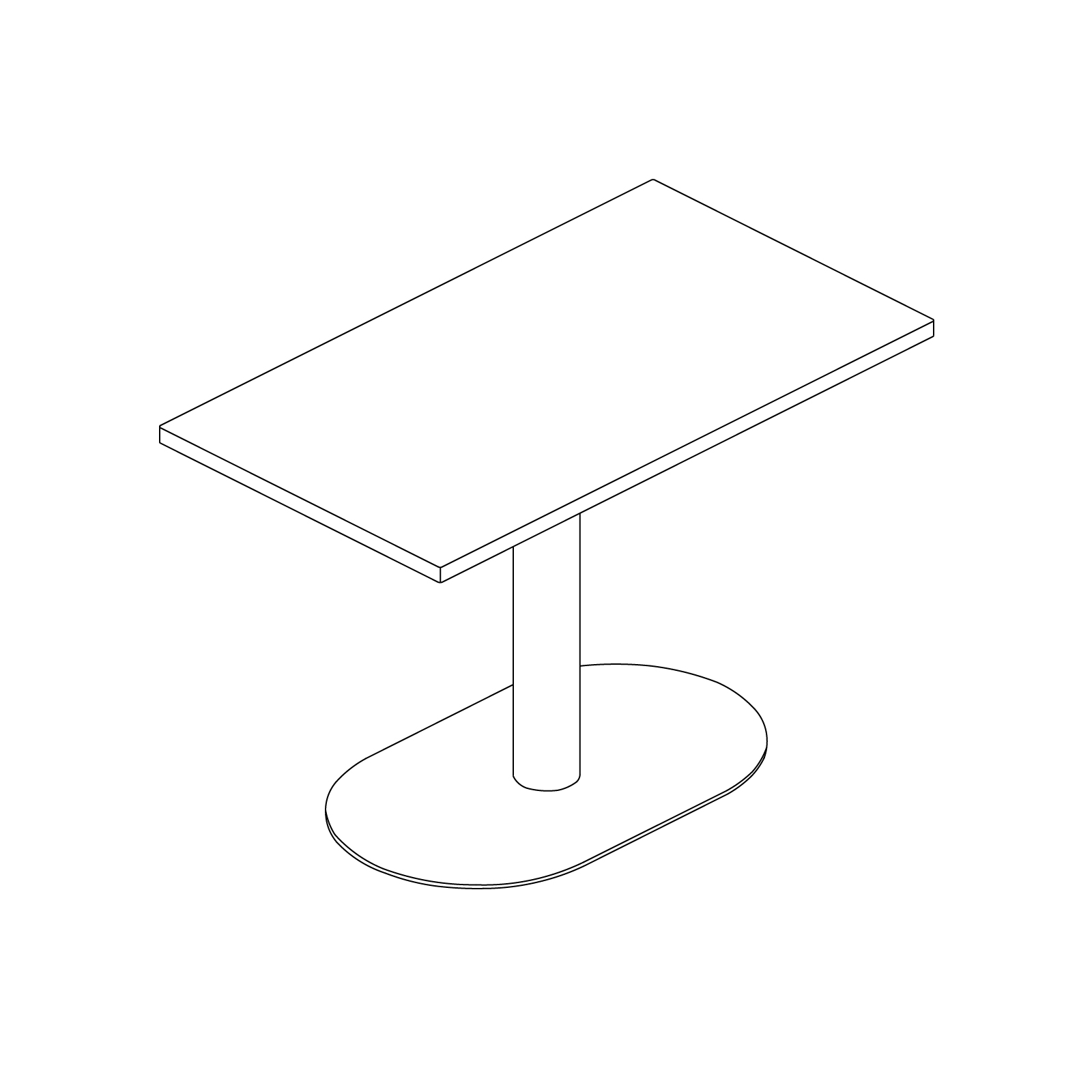 A line drawing - Headway Café Table–Rectangular