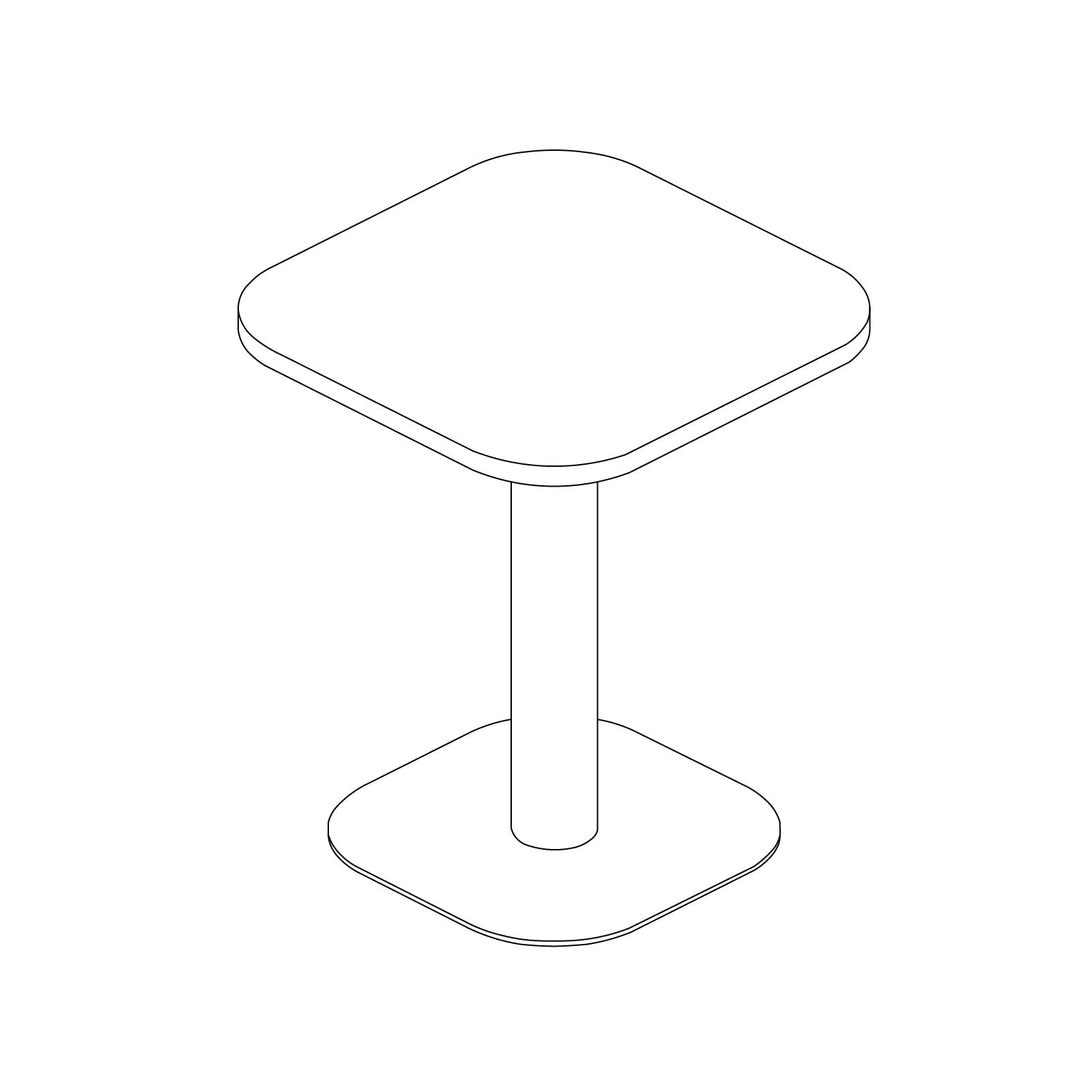 A line drawing - Headway Café Table–Soft Square