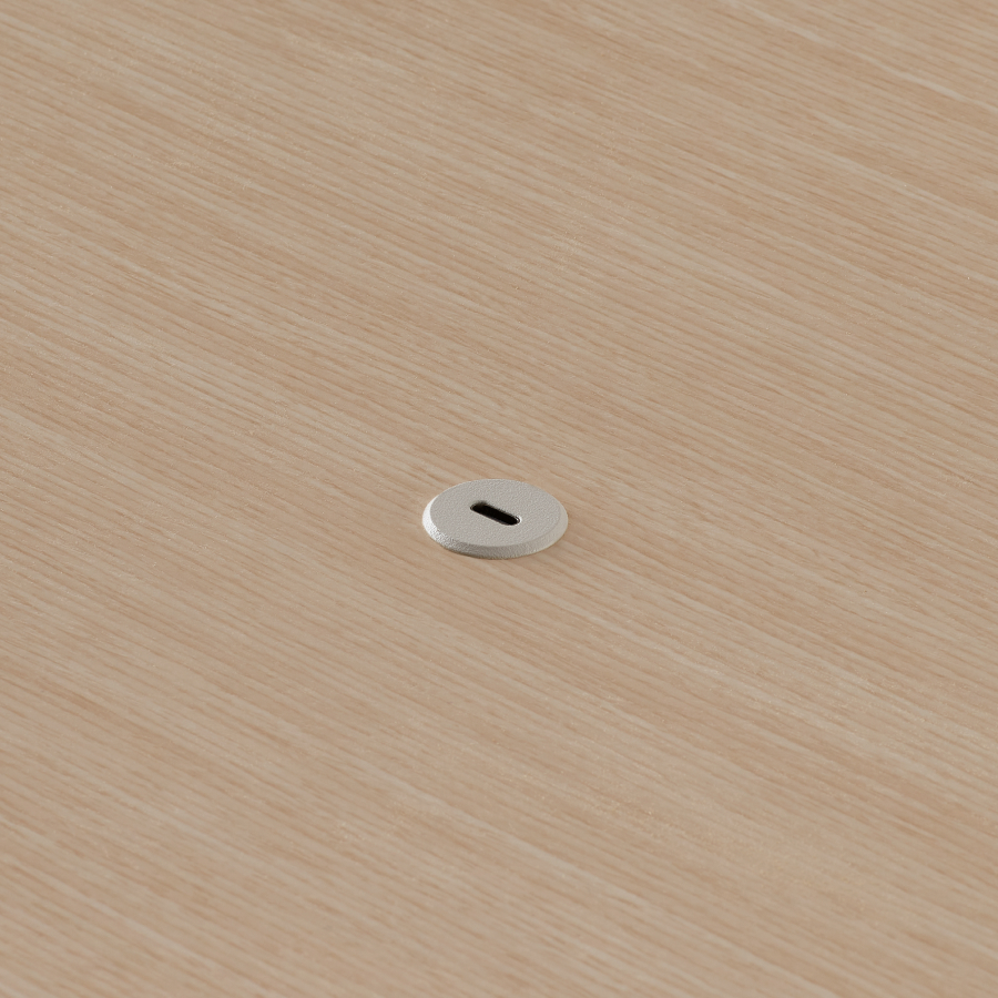 Close view of the Ello Micro Direct USB-C single port embedded in a Headway table surface.