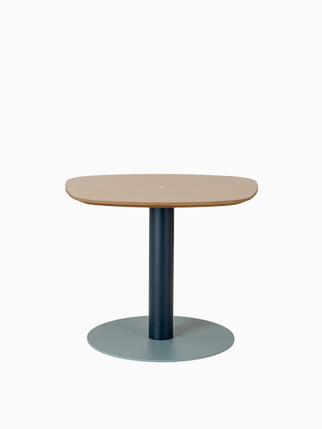 An apple-shaped Headway Cafe Table with a Clear on Ash top, Ello Micro Direct USB-C power, and dual-color column and base.