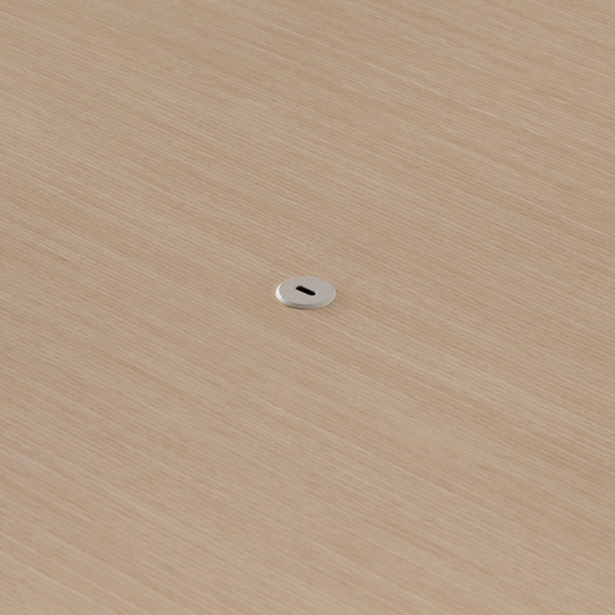 Close view of the Ello Micro Direct USB-C single port embedded in a Headway table surface.