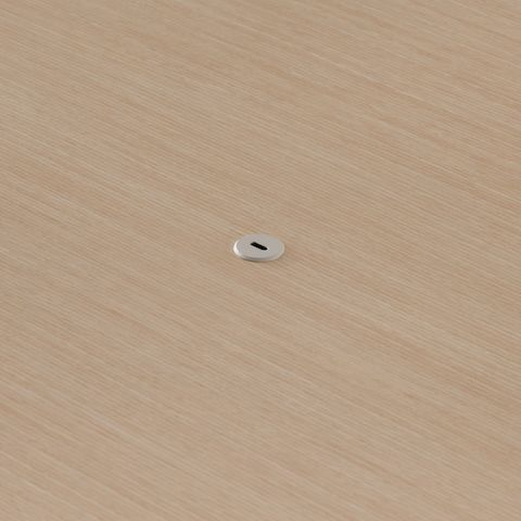 Close view of the Ello Micro Direct USB-C single port embedded in a Headway table surface.