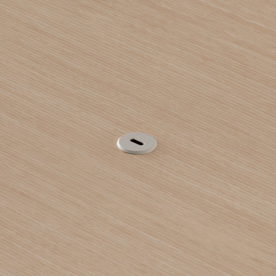 Close view of the Ello Micro Direct USB-C single port embedded in a Headway table surface.