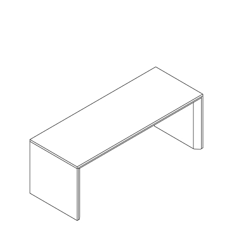 A line drawing of the Headway Table communal counter height.
