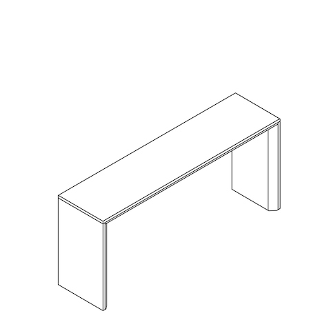 A line drawing of the Headway Table communal standing height.