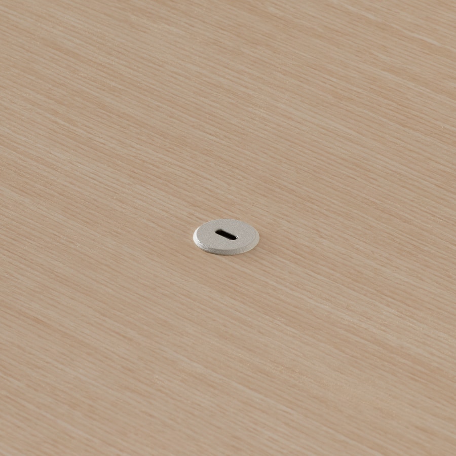 Close view of the Ello Micro Direct USB-C single port embedded in a Headway table surface.