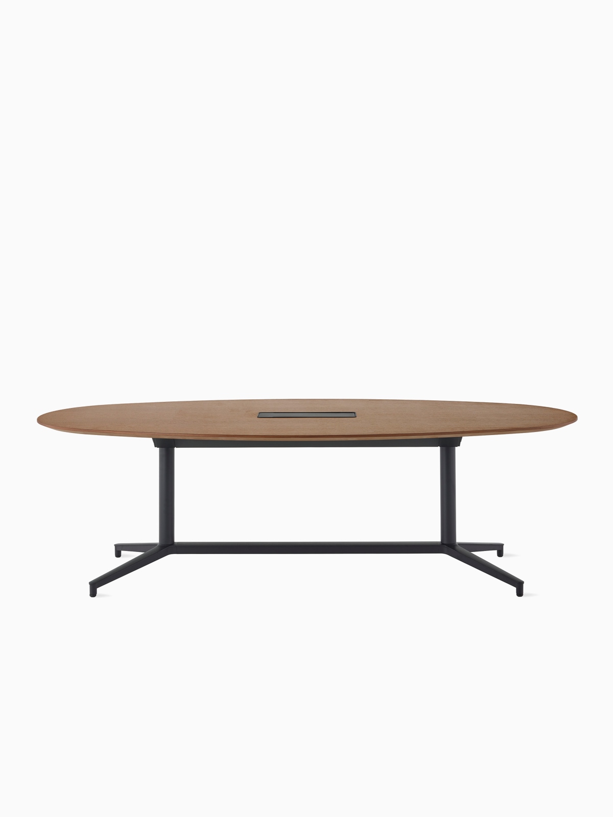 A Headway conference table with a black Y base.