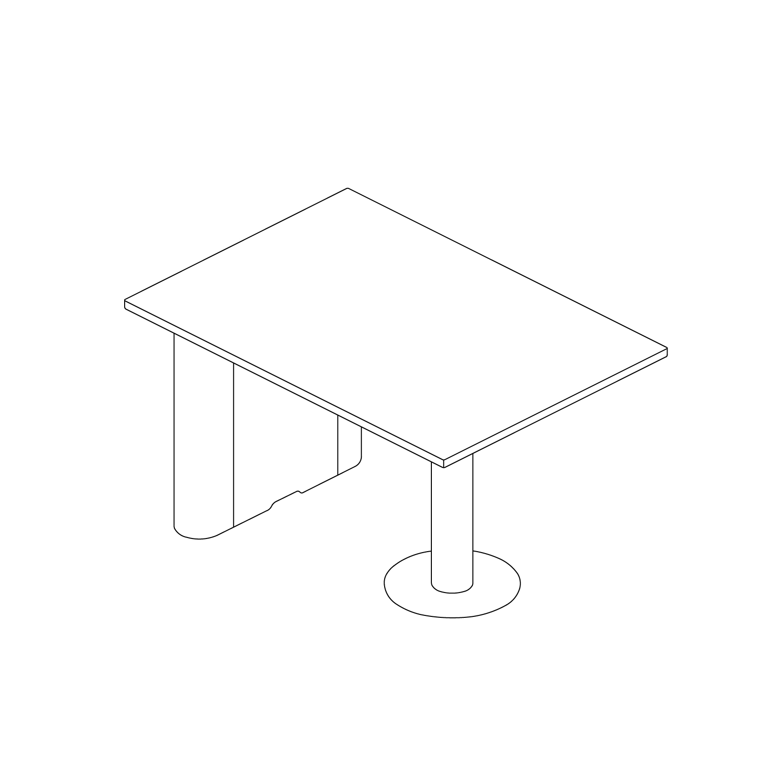 A line drawing - Headway Huddle Table–Rectangular–Counter Height