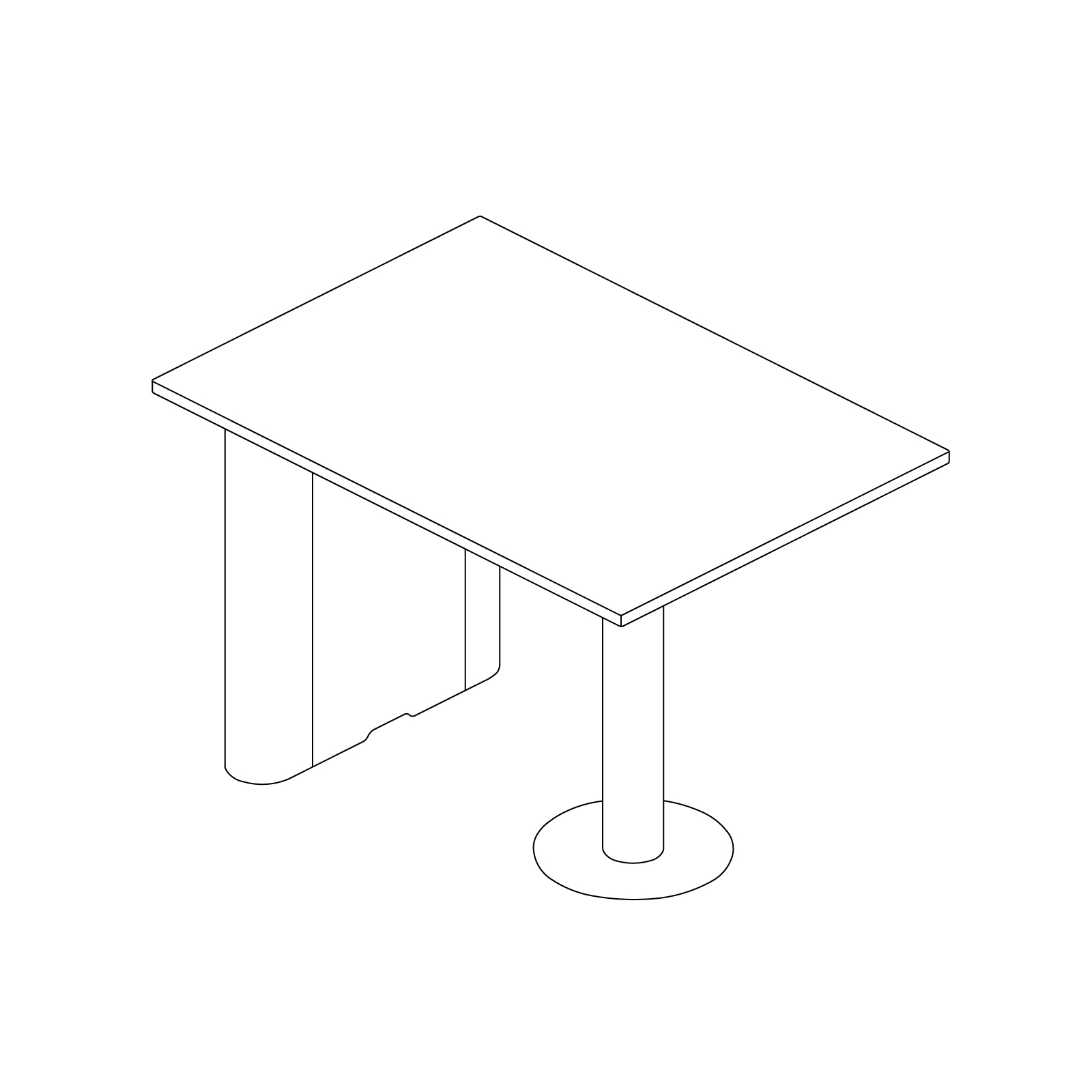 A line drawing - Headway Huddle Table–Rectangular–Standing Height