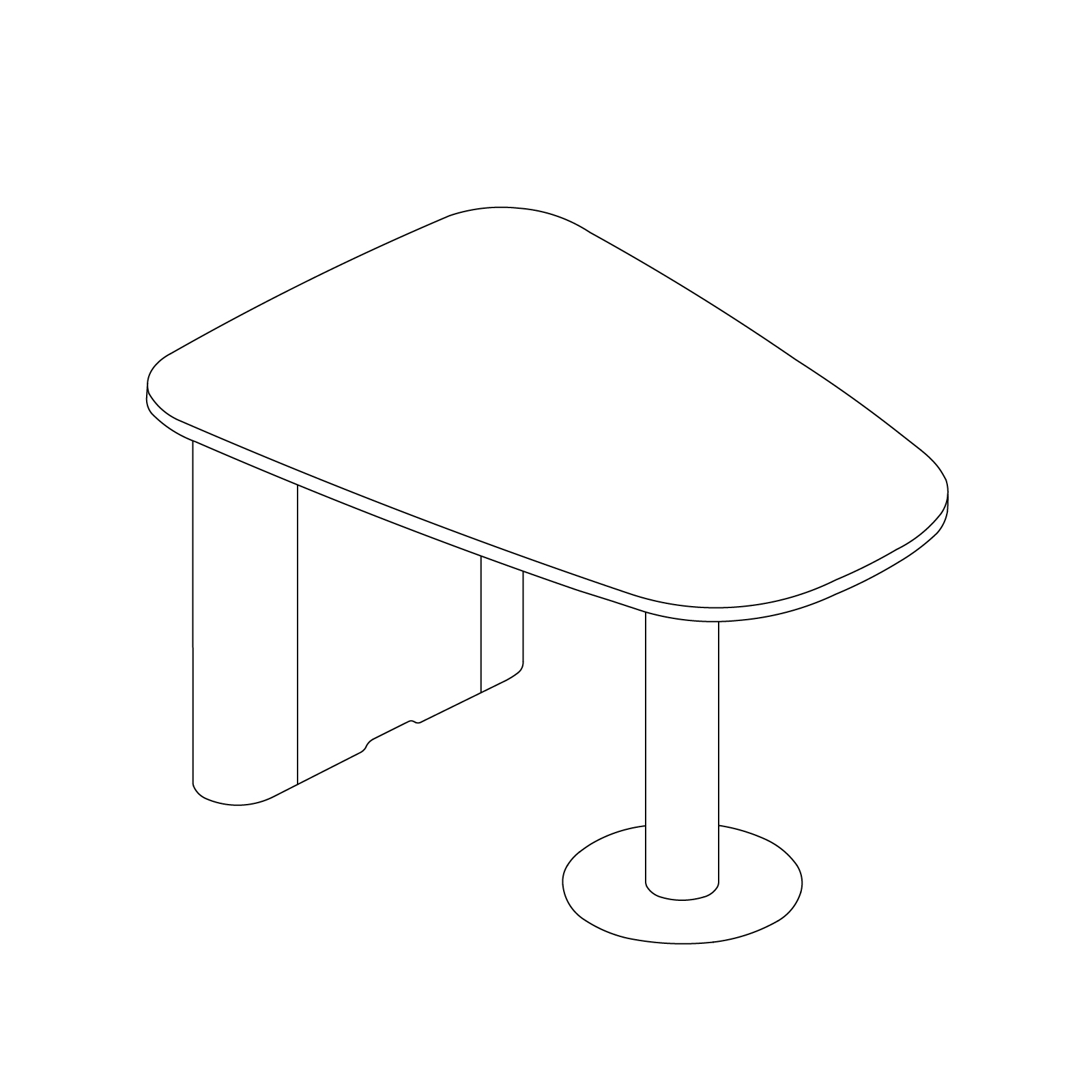 A line drawing - Headway Huddle Table–Teardrop–Counter Height