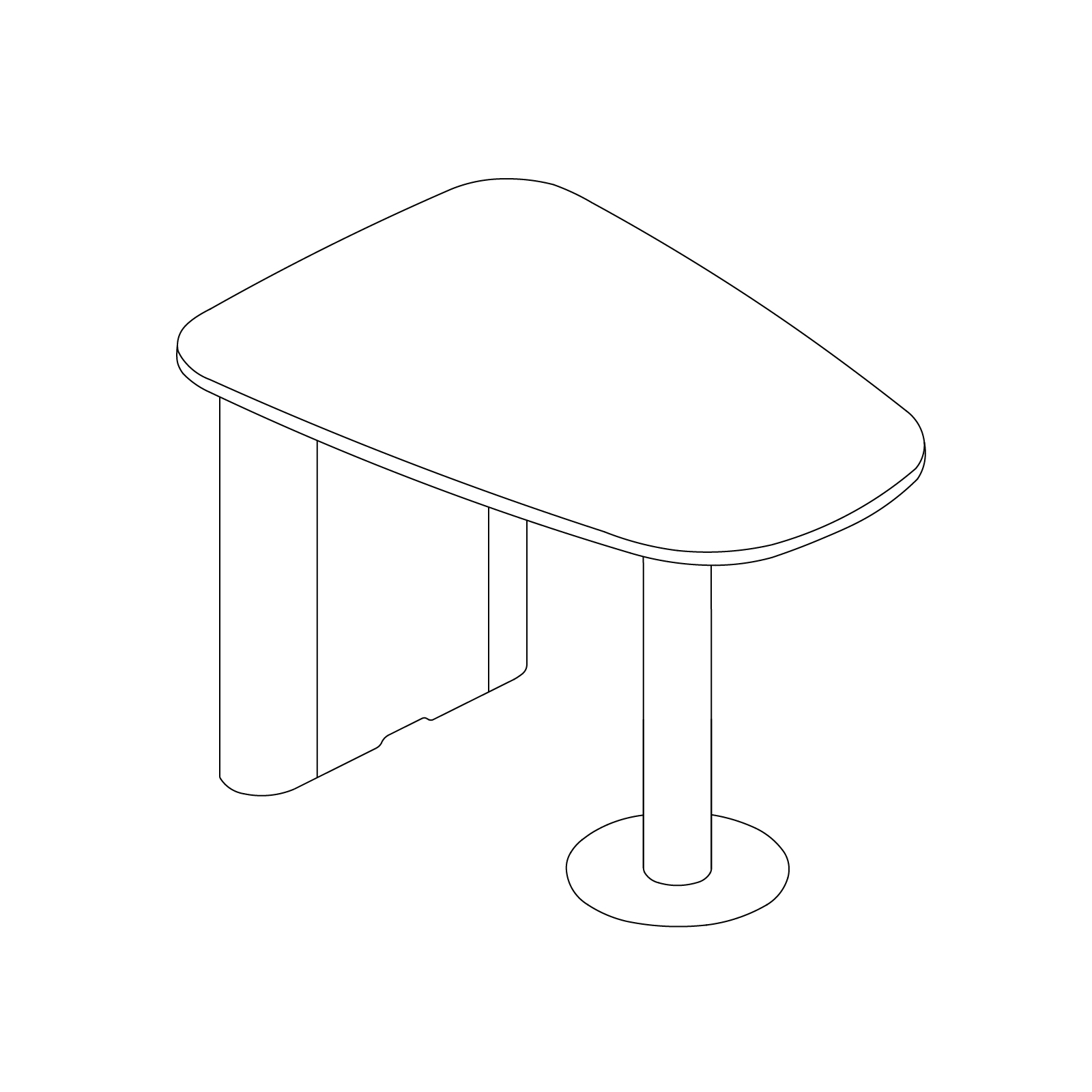 A line drawing - Headway Huddle Table–Teardrop–Standing Height