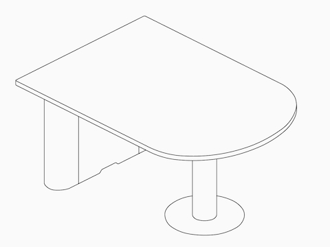 A line drawing of the Headway Huddle Table.