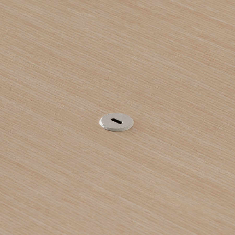 Close view of the Ello Micro Direct USB-C single port embeded in a Headway table surface.