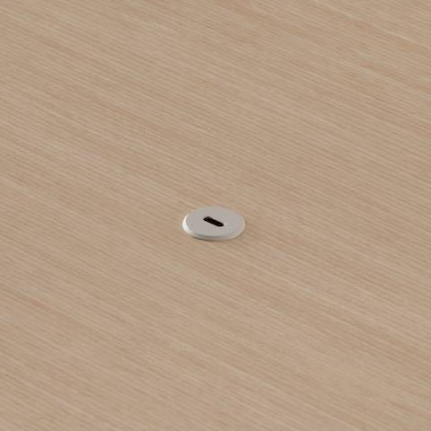 Close view of the Ello Micro Direct USB-C single port embeded in a Headway table surface.
