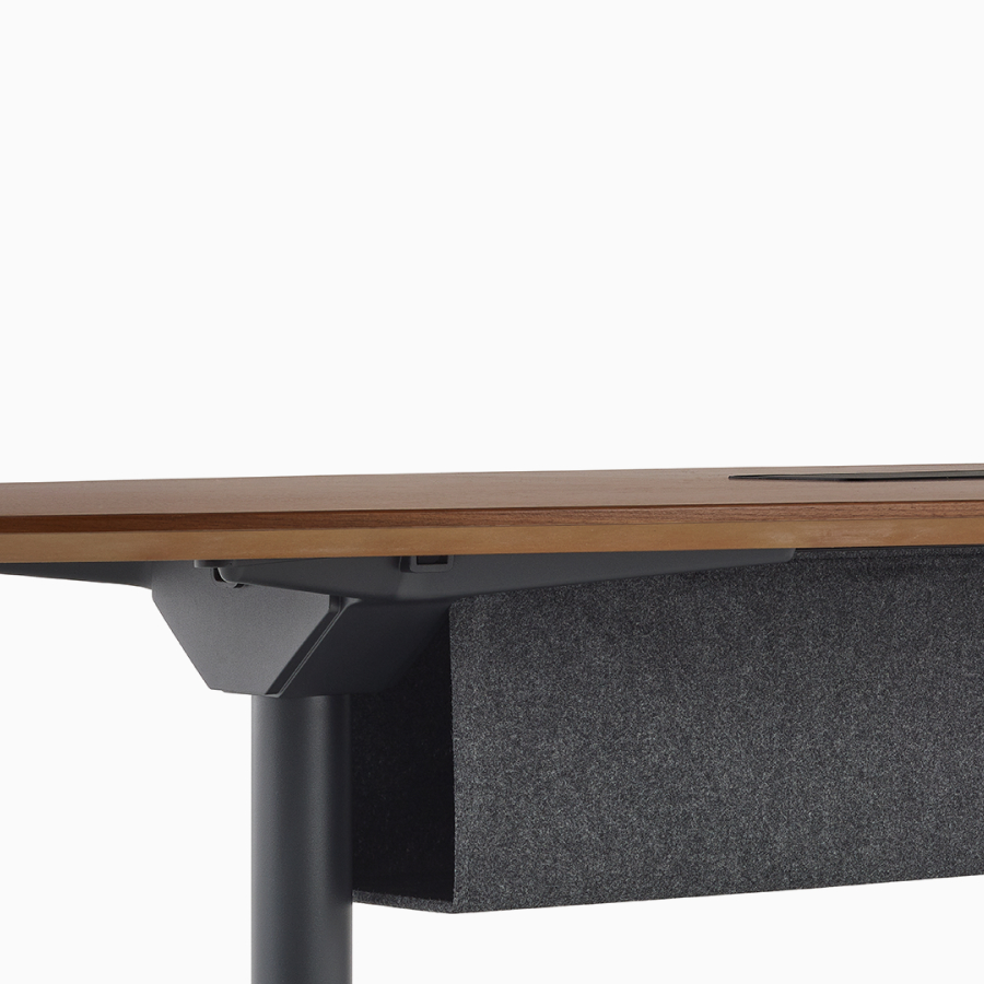 Close view of a Headway table with a fabric tech hammock.