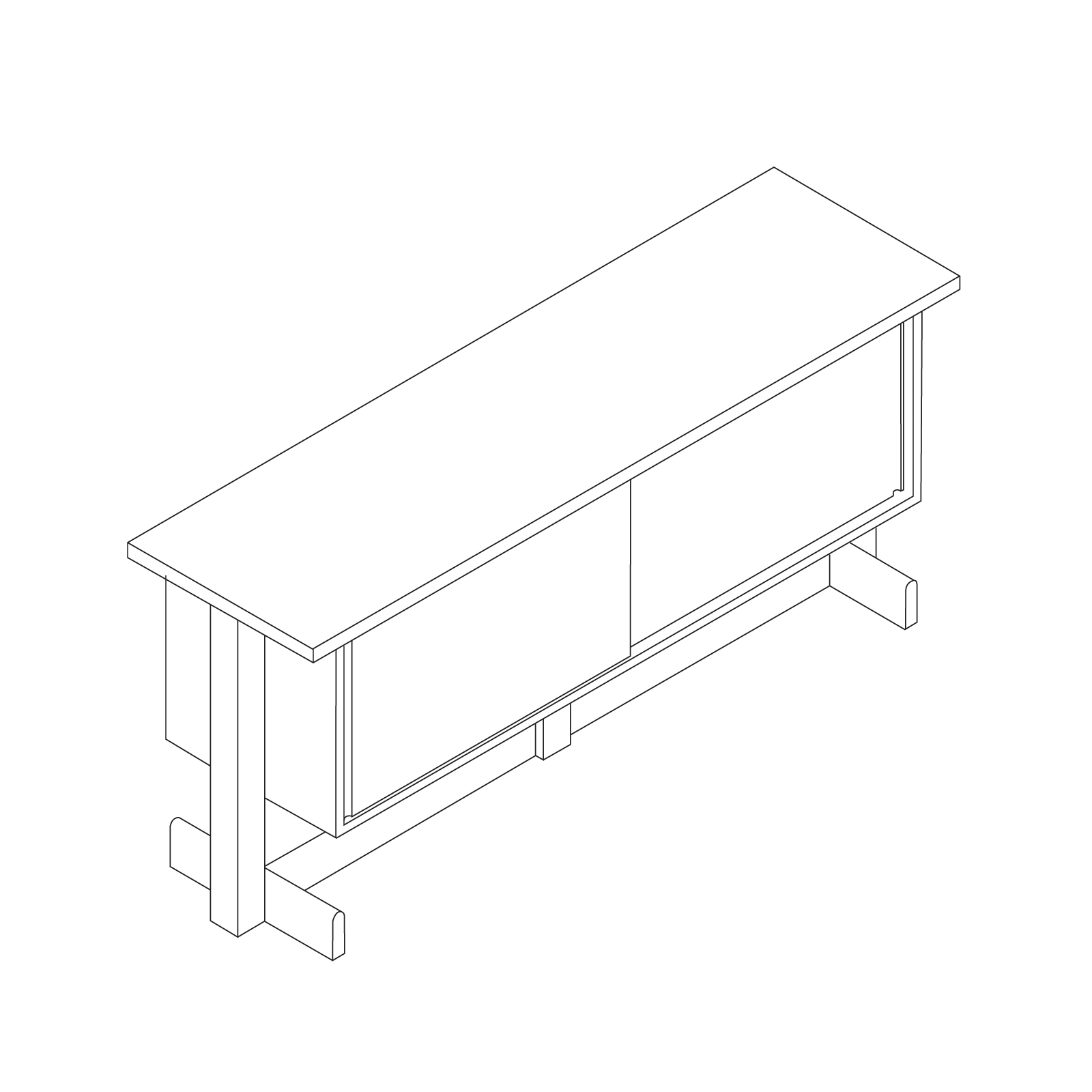 A line drawing - Land Credenza