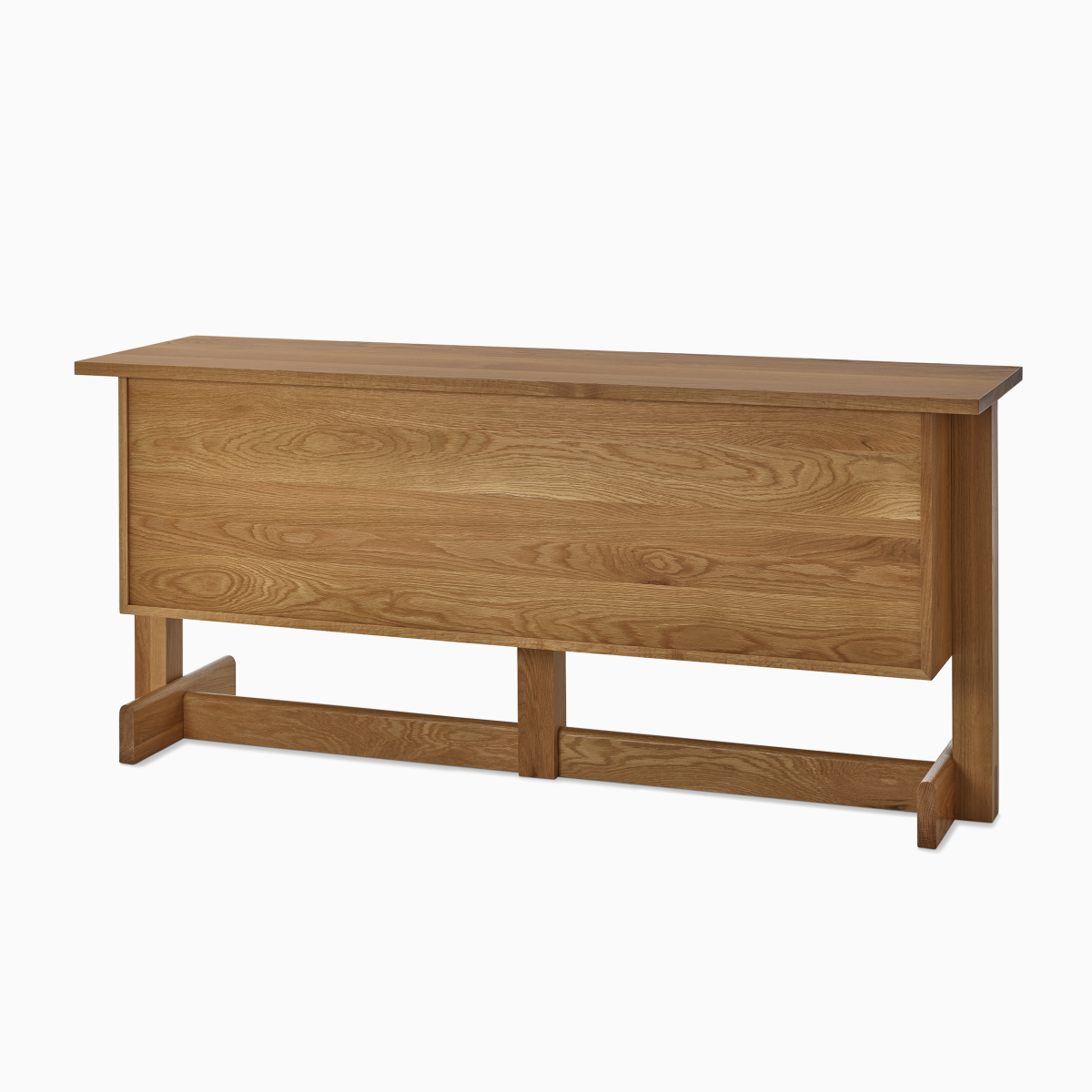 The back view of the Land Storage in oak.