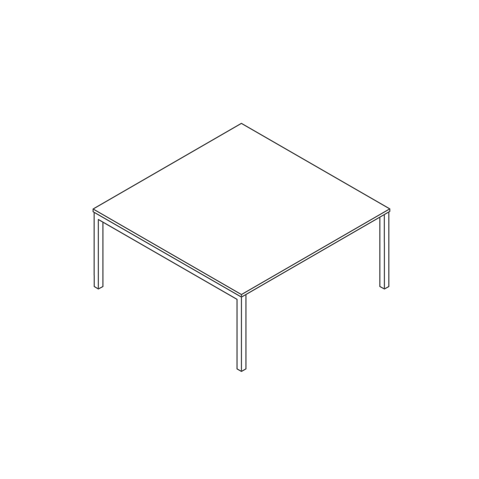 A line drawing - Layout Studio – Meeting Table – 4 Person