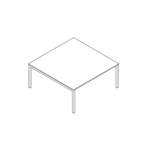 A line drawing - Layout Studio–Meeting Table–4 Person