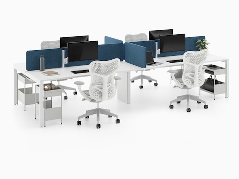 Side-by-side Layout Studio workstation applications with Mirra 2 Chairs.