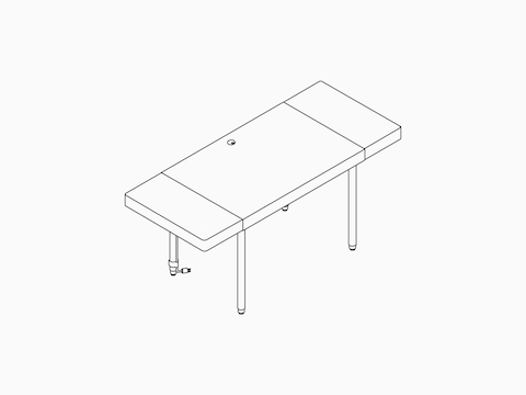 A line drawing - Leatherwrap Sit-to-Stand Desk