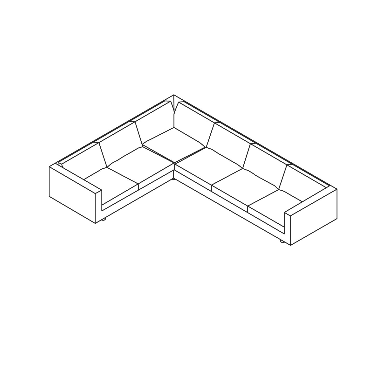 A line drawing of the Lispenard Sectional Sofa. 