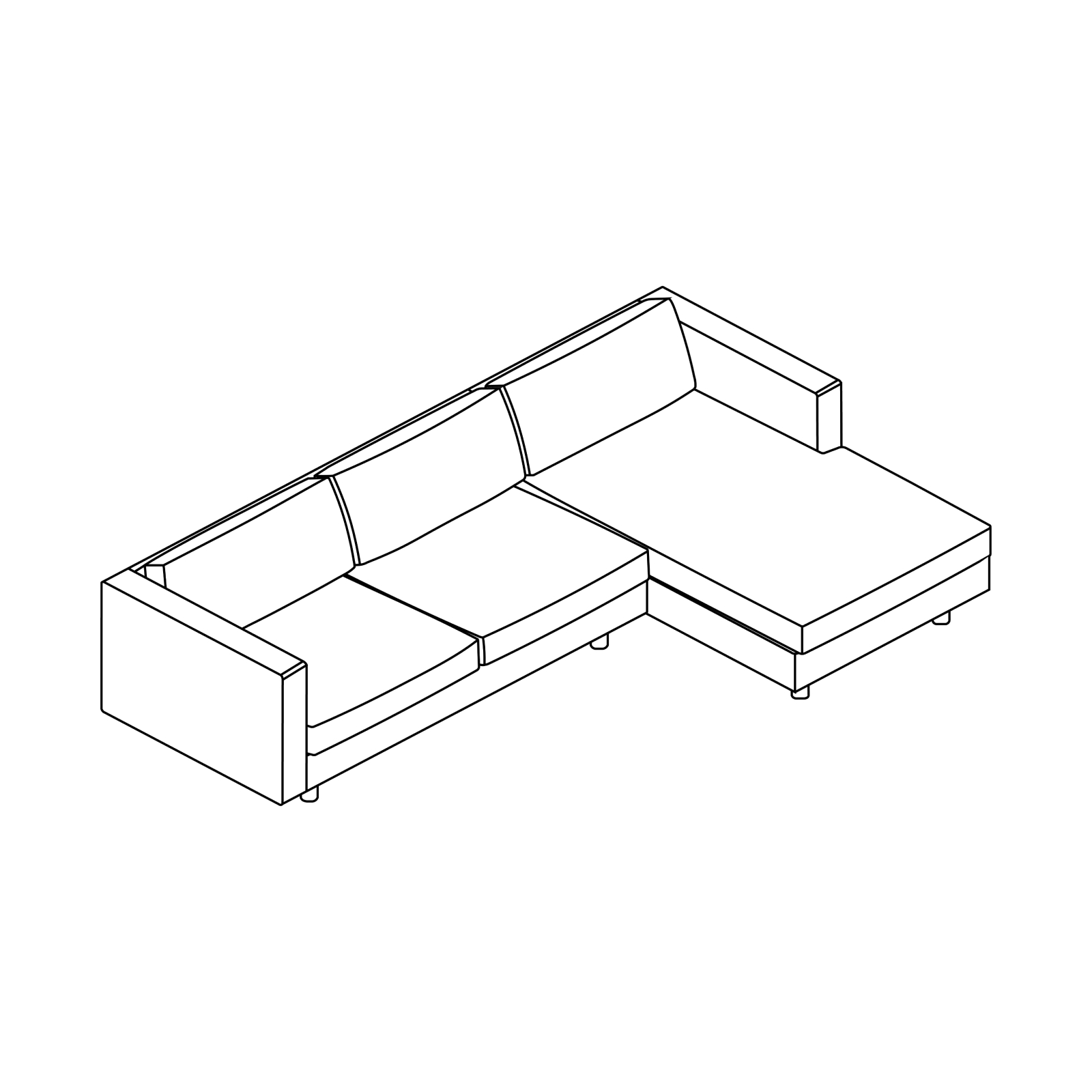 A line drawing - Lispenard Sectional Sofa–Chaise Left