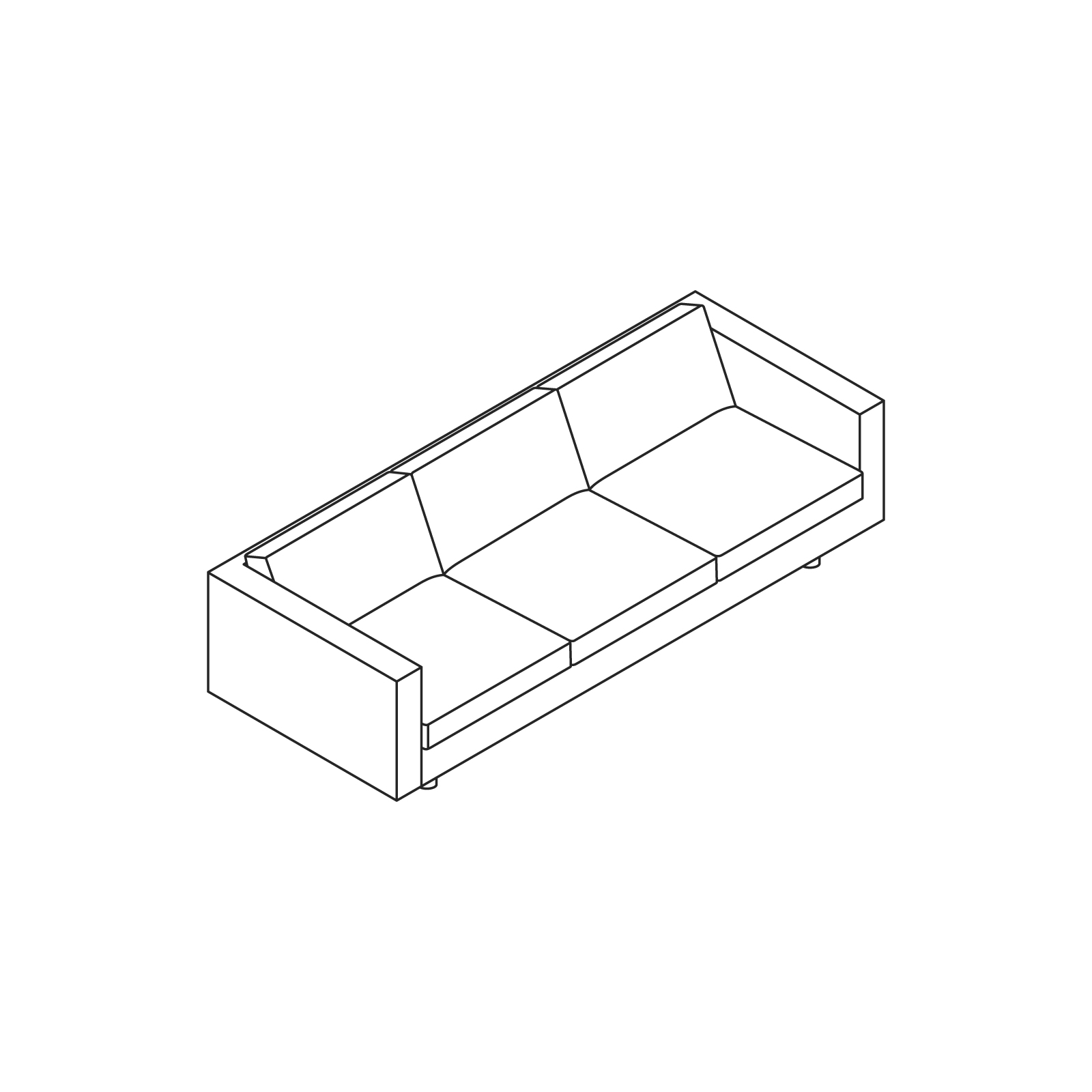 A line drawing - Lispenard Sofa–3 Seat