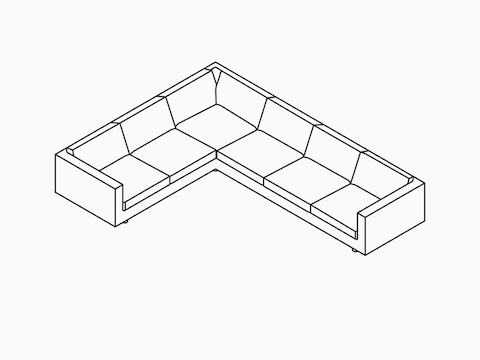 Un dibujo lineal del sofá seccional Lispenard.